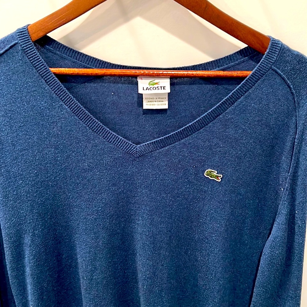 Lacoste v neck sweater, size medium